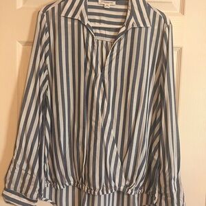 Striped Blue and White Women's Top